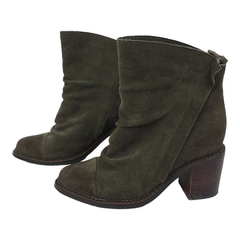 Sbicca Millie Ankle Boot Women 8 Suede Slouch Boho Stack Heel Vintage Collection